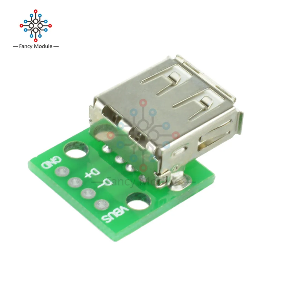 

2Pcs Micro USB to DIP 2.54mm PCB Board Adapter Converter Module Panel Female Pinboard 2.54mm Header Micro USB PCB Type Parts