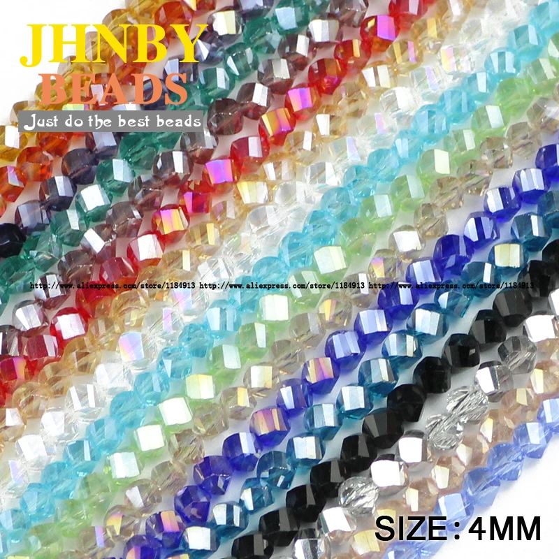 

Twisted Faceted Austrian crystal beads 100pcs 4mm High quality glass crystal Loose beads handmade Jewelry bracelet making DIY