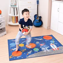 Машинная стирка, детский Большой игровой коврик, большой коврик, напольный ковер, темно-синий фиолетовый, прочный, не скользит обратно, Вселенная, домашний декор