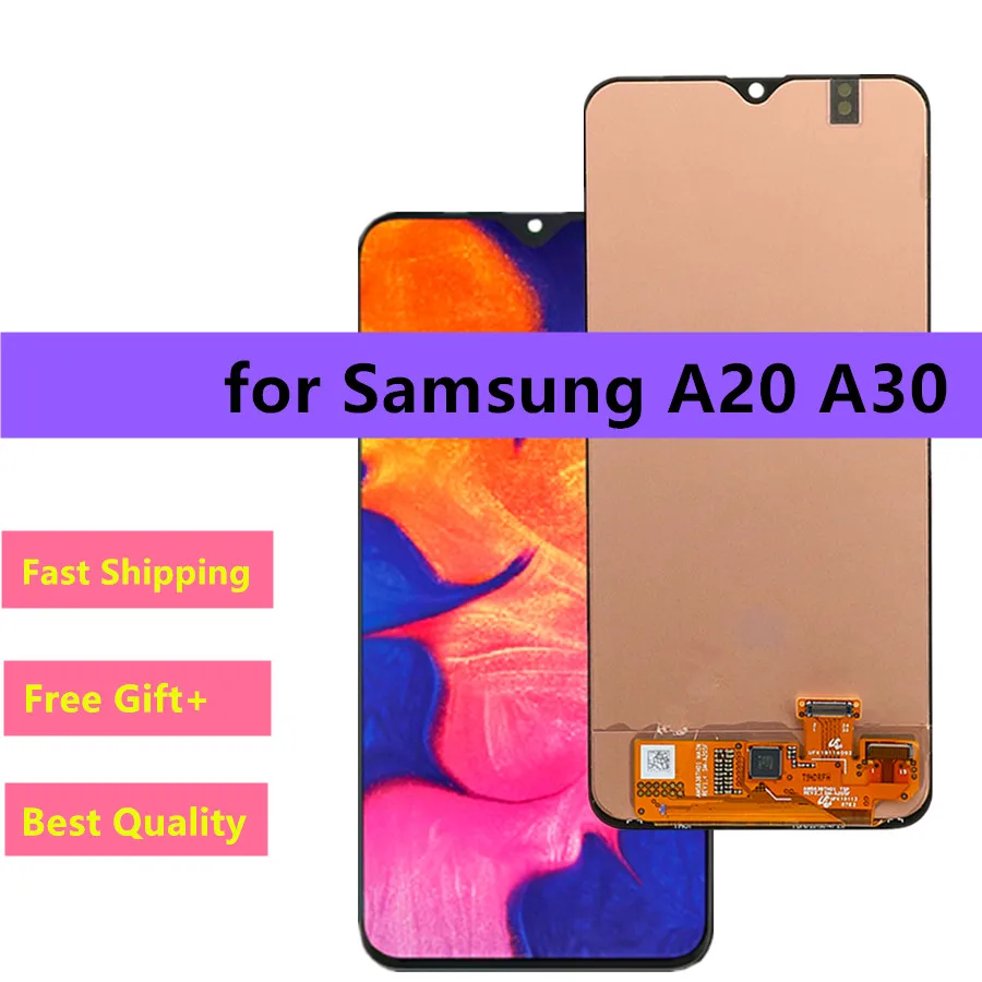

Replacement AMOLED Screen for Samsung Galaxy A20 A30 LCD Display Digitizer Assembly A205 A305