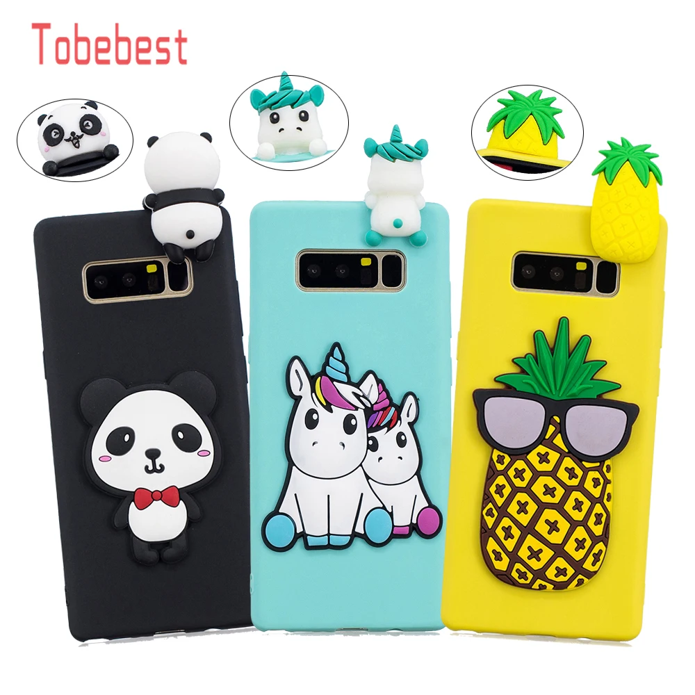 3D Unicorn Panda Dog Cat Animal Silicone Case for Samsung Galaxy Note 8 9 Coque Cartoon Toys Candy TPU Phone Cases |