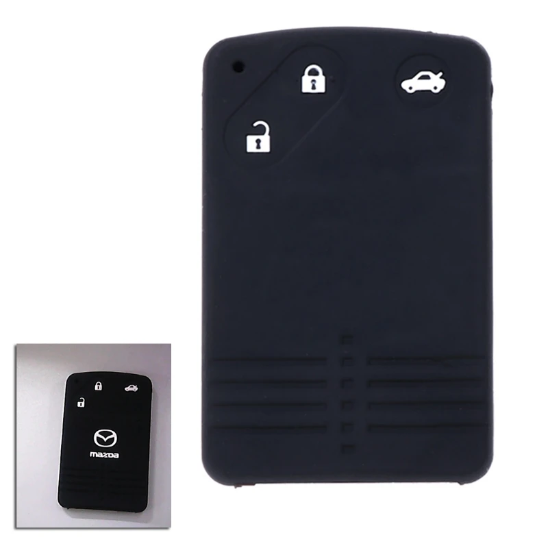 

New 1 Pc Shell Protector 3 Button Silicone Key Cover Case For Mazda 8 M8 CX7 CX9 3 5 6 RX-8 MX5 Smart Card Key