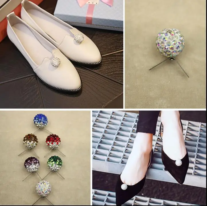 ; 1 пара; модные блестящие цветные бриллианты; круглый шар; обувь с цветами; аксессуары для украшения