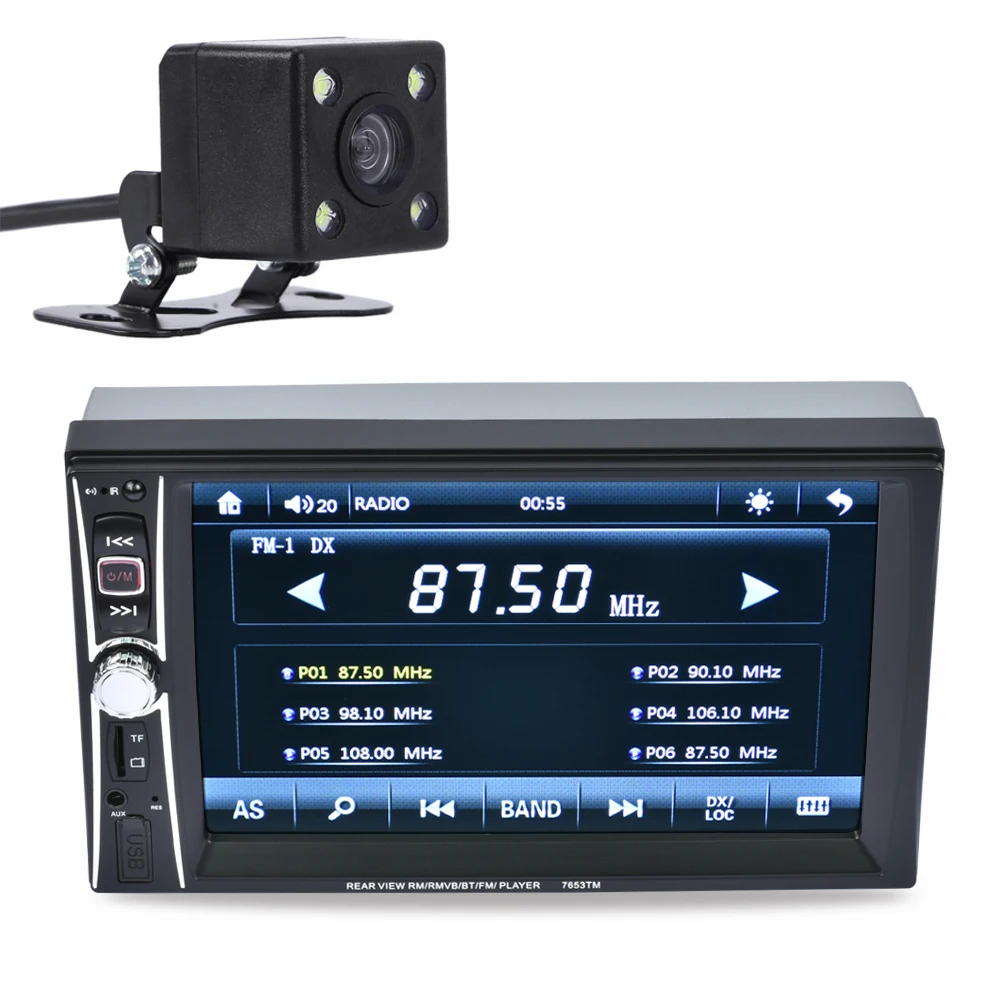 6.5" 2DIN HD In Dash Car Touch Screen Mirror Link Bluetooth Hands free Car Radio Stereo MP3 MP5