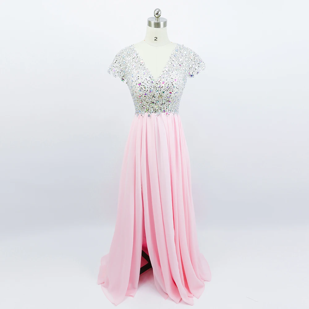 Sexy Pink Couture Backless Evening Dresses Long Floor Length Gowns