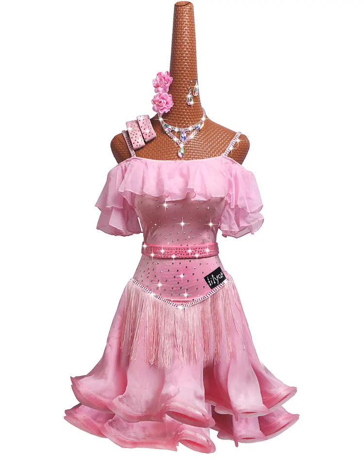 

Latin Dance Dress Adult Female Salsa Dance Stage Performance Competition Clothes 2019 Ballet Dancing Fishbone Coiling Dresses