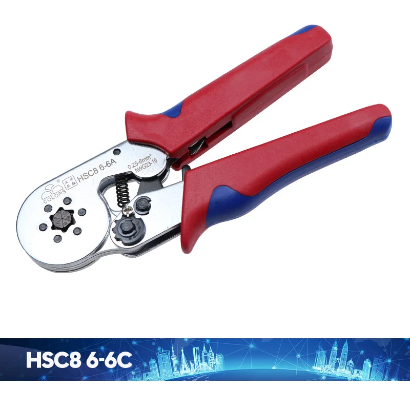 HSC8 6-6C Pliers Цветной обжимной инструмент hsc8 6-6-4 щипцы kablo kesici плоскогубцы обжимные инструменты плоскогубцы резак для проводов alicate crimpador alicates - Цвет: HSC8 6-6C Pliers