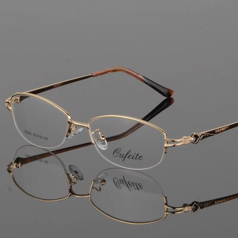 BCLEAR, винтажные женские очки, металлическая оправа, очки, полуоправа, прозрачные Линзы для очков, оптические, с бриллиантами, oculos de grau feminino armacao