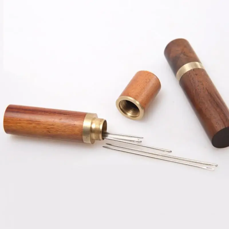 

New Arrival Wood Sewing Needle Storage Container Box Bottle Crafts