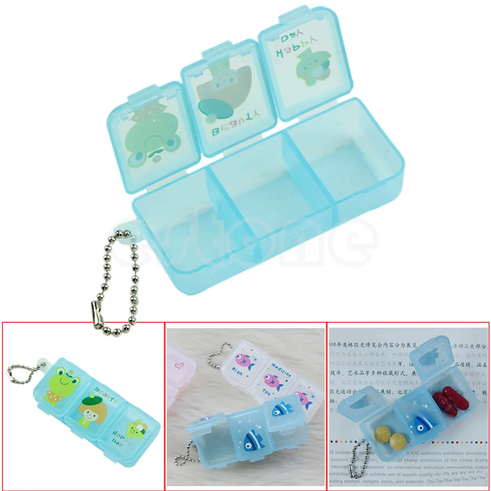 

Travel 3 Compartment Pill Box Medicine Tablet Holder Organizer Dispenser Case