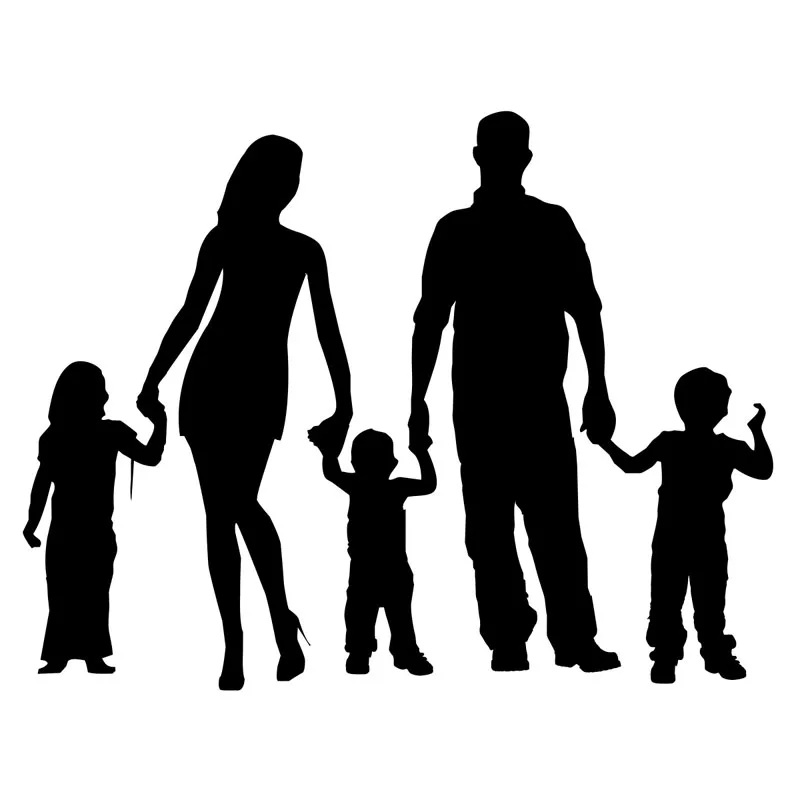 Картинка силуэт семьи из 4х человек