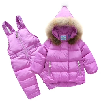 

2018 Fashion Girls Winter Down Jackets For Boys Children Coats Warm Thick Kids Outerwears Russian -30 Degree Jacket
