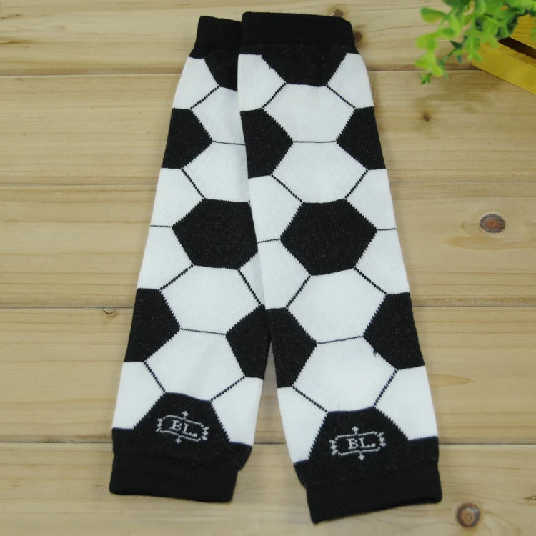 boys football cotton leg warmers children football black white leg
