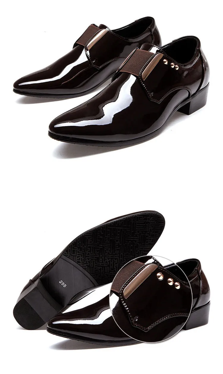 Merkmak/Брендовые мужские деловые модельные туфли из лакированной кожи; Цвет черный, коричневый; Туфли-оксфорды; дышащая официальная Свадебная обувь