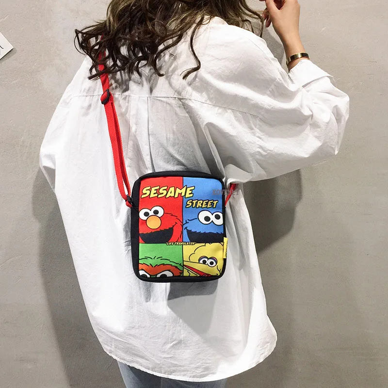 

Women Mini Canvas Shoulder Bag Cartoon Casual Bag Oxford Letter Crossbody Bags Girl Mini Backpck Travel Phone Pouch Hiphop A1