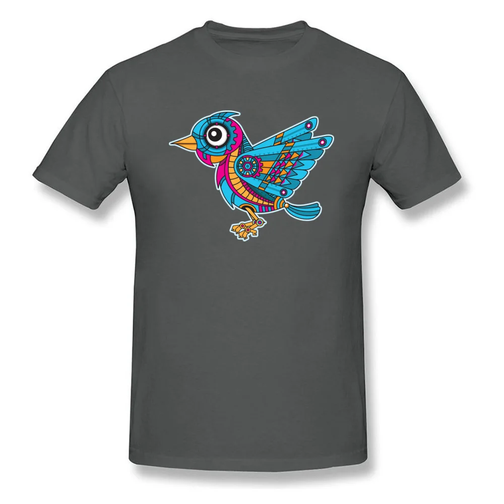 Mechanical Bird T Shirt Slim Fit Short Sleeve On Sale Crew Neck 100% Cotton Tees Europe Tops & Tees for Men Summer/Fall Mechanical Bird carbon