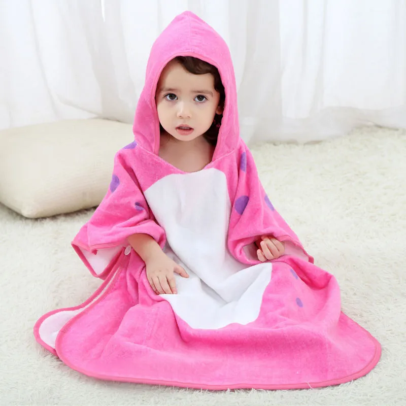 Хлопковое детское полотенце с капюшоном, детский банный халат, детское банное полотенце, пончо для новорожденных, мягкое пляжное полотенце с капюшоном для малышей - Цвет: 3 Rosered konglong