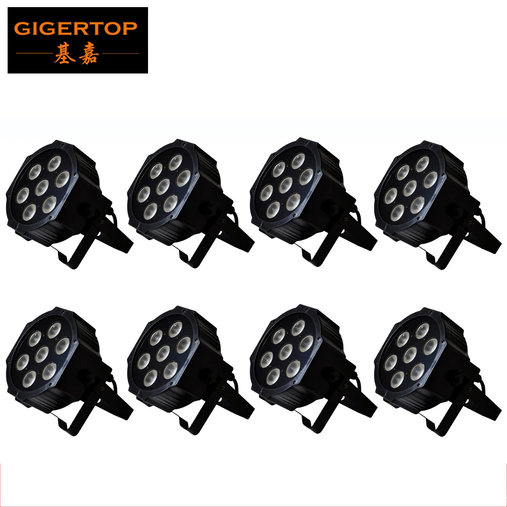 

2016 65W 7 RGB 3in1 DMX Stage Lights Cheap Price Washer Lights 8pcs/lot Led Flat Par High Power Professional Party KTV TP-P06