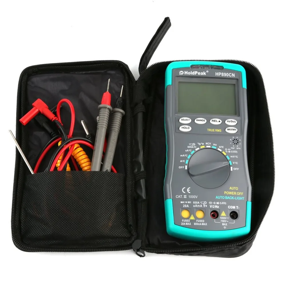 

HoldpeakHP890CN Stable LCD Digital Multimeter DC AC Voltage Current HP-890CN Temperature Meaurement Auto Range Multimeter