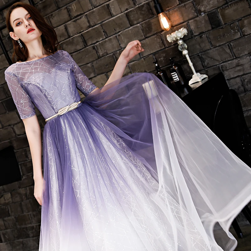 Plus Size 3XL Vrouwen Avondjurken Sexy Backless Half Sleeve Tulle Party Jurk met Riem Lange Elegante Vrouwen Banket Jurk g474 Plus Size 3XL Vrouwen Avondjurken Sexy Backless Half Sleeve Tulle Party Jurk met Riem Lange Elegante Vrouwen Banket Jurk g474