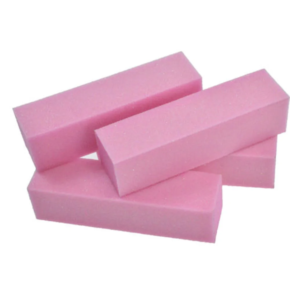 

4Pcs/Lot DIY PINK Sponge Nail Art Buffer File Block Pedicure Manicure Buffing Sanding Polish White Makeup Beauty Tools