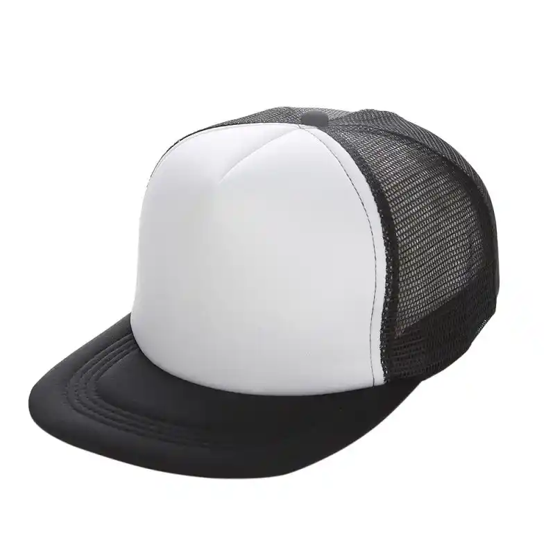 plain black flat brim hat