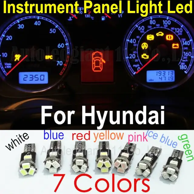 Upgrade 7 Colors Car T5 73 74 286 Wedge Led Dashboard Light Bulb Upgrade 7 Colors Car T5 73 74 286 Wedge Led Dashboard Light Bulb Lamp 12v Replacement Instrument Panel For Hyundai 10x