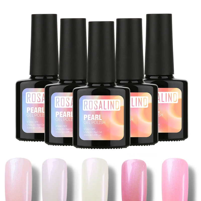 

ROSALIND 10ml Pearl Series Nail Gel Polish Nail Art Decoration Primer Long Lasting Safe Nail Gel 12 Colors Available TSLM1