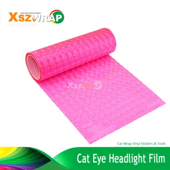 

0.3x9m/Roll Pink Cat Eye Headlight Film Car Light Tint Film Motorcycle Headlight Taillight Film Car Styling