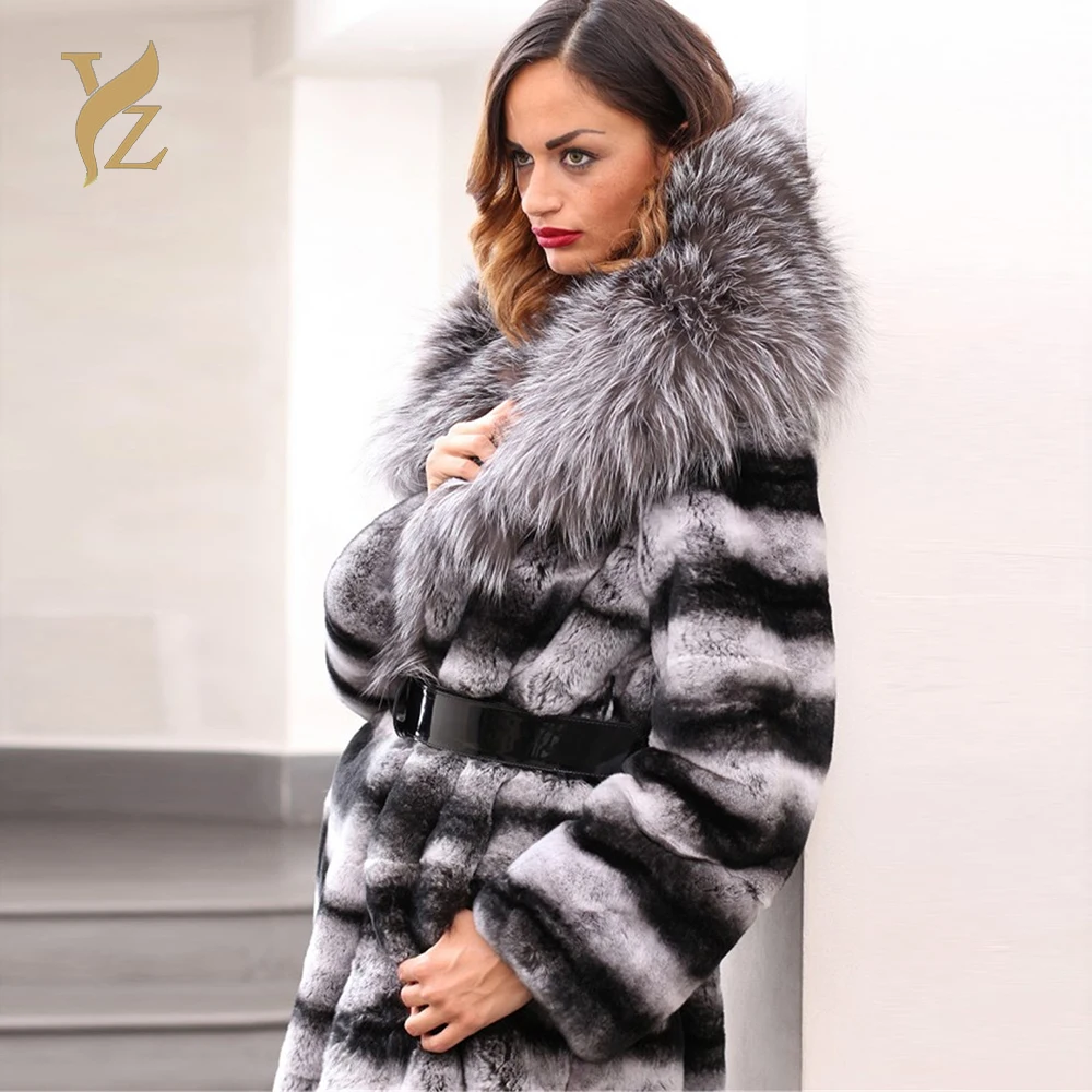 Оптовая продажа зимних женских пальто X long в виде шиншиллы с воротником стойкой
