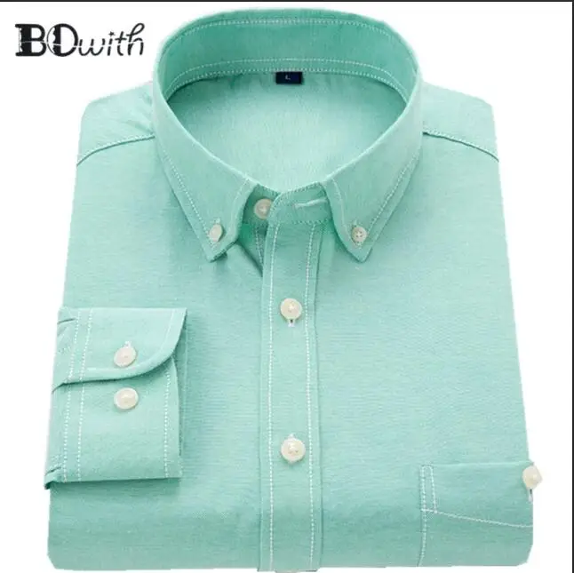 Оксфордские серые однотонные рубашки для мужчин с длинными рукавами, мужские деловые рубашки для работы - Цвет: 006