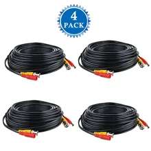 BNC КАБЕЛИ, 54ft 4 шт HD BNC видео кабель удлинитель, BNC RCA разъемы кабели постоянного тока для системы безопасности