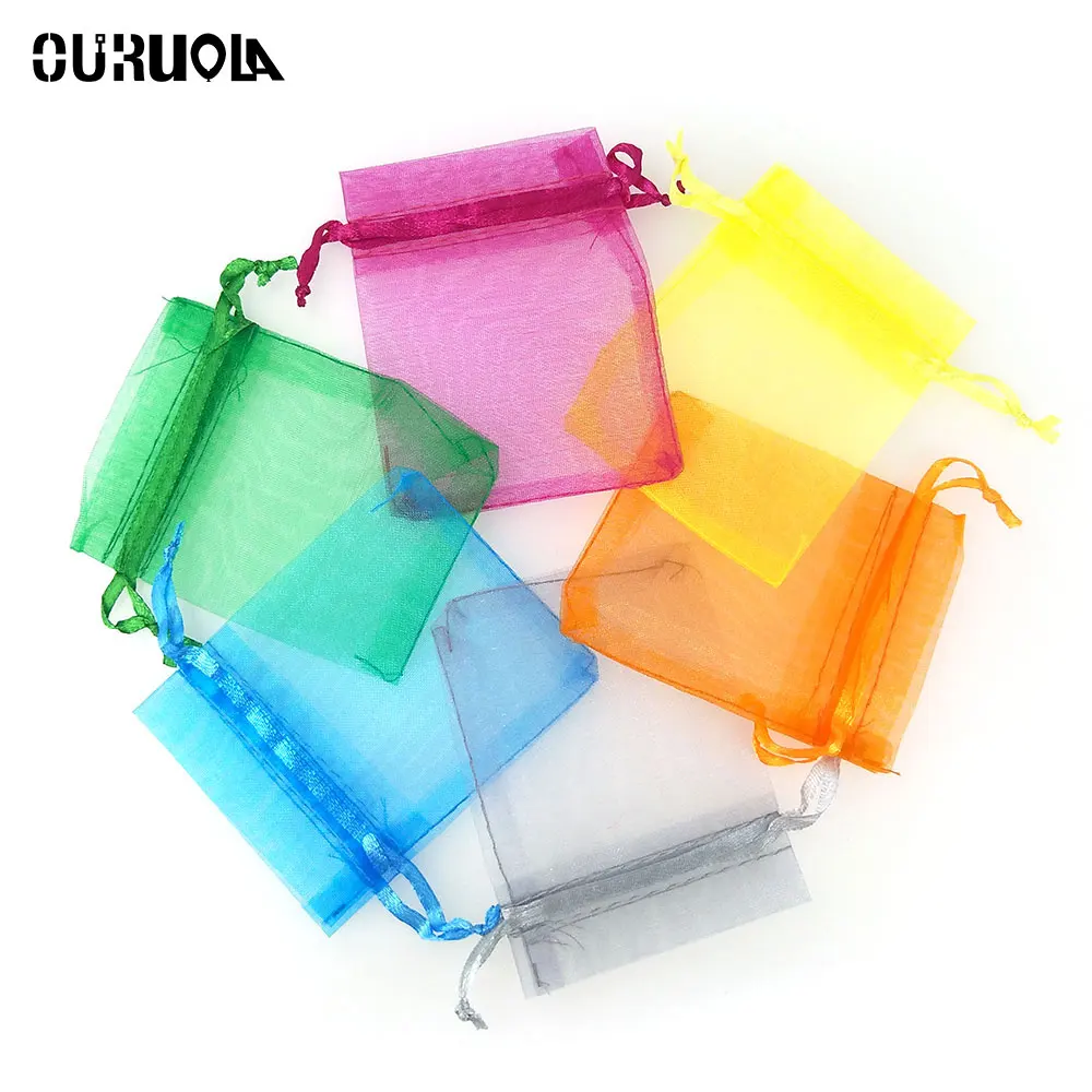 

20Pcs Organza Gift Bags Packing For Cookies Bags For Gifts Small Plastic Bags Candy Plastic Sachets Organza Bag Baby Shower Girl