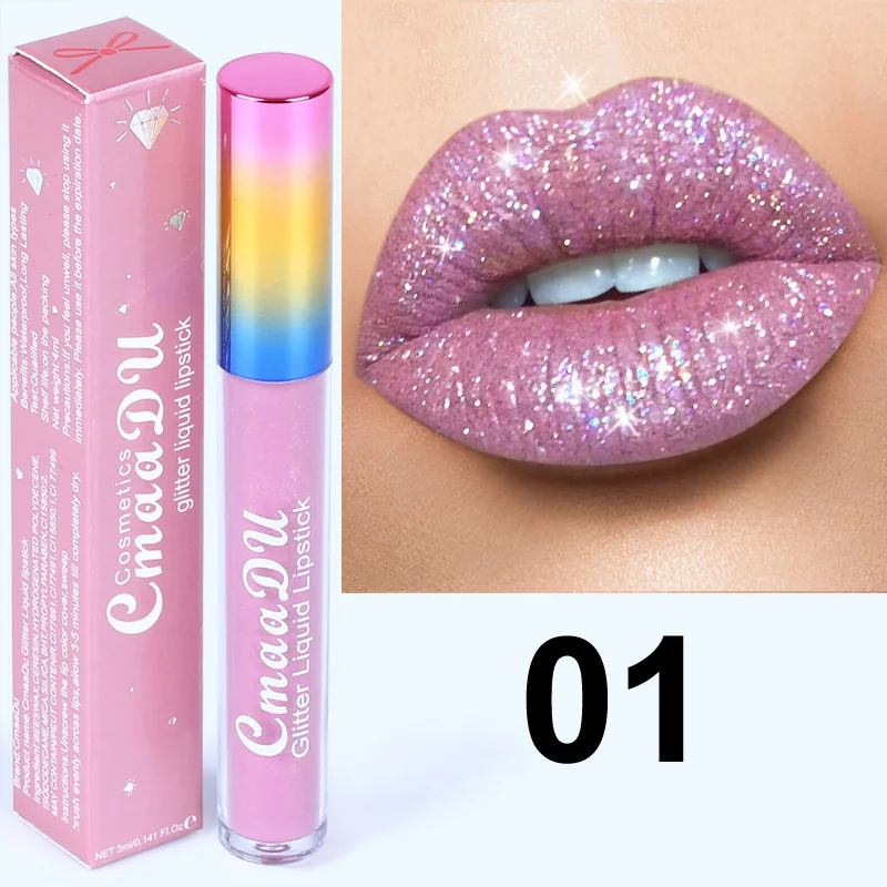 CmaaDu макияж губ 6 цветов блеск Флип Алмазный Блеск Для Губ Бархатный матовый блеск для губ водостойкий стойкий блестящая жидкая помада