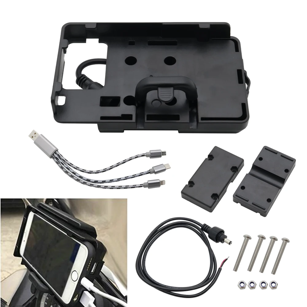 Mobile Phone Navigation Bracket For BMW R1200GS ADV CRF 1000L Africa Twin R1200GS For  F700 800GS Motorcycle USB Charging (3)