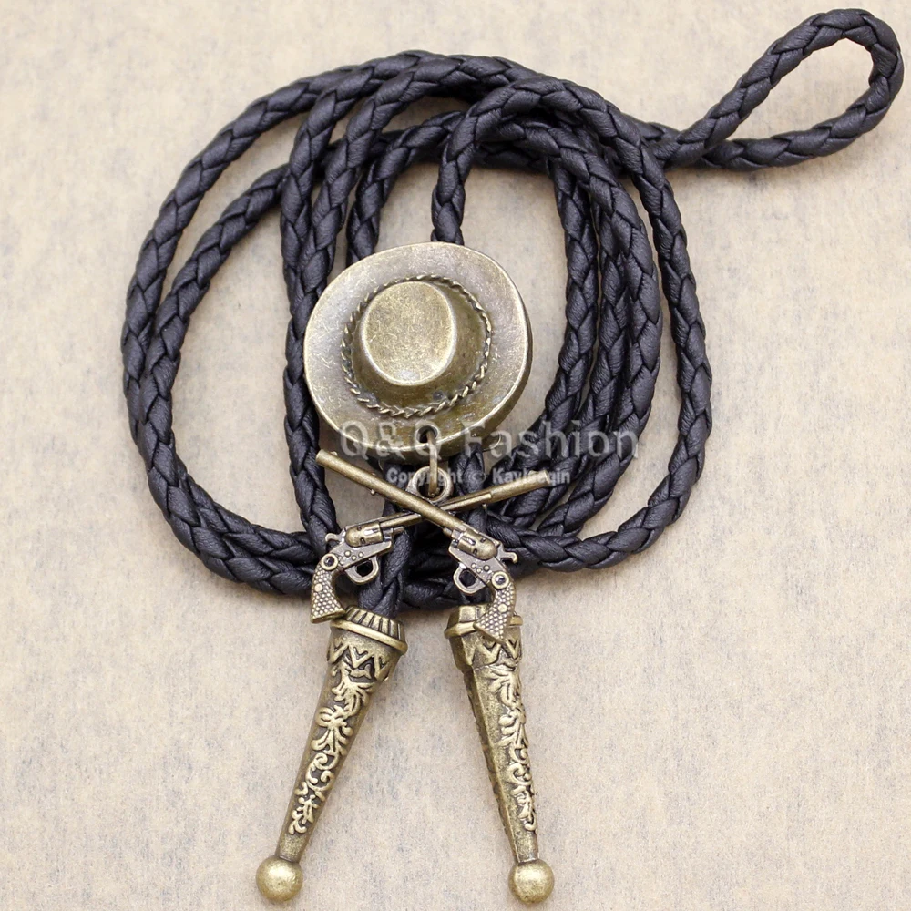 

South Western Cowboy Hat Stetson Corss Gun Pistol Rodeo Bolo Bow Tie Necktie Line Dance Mens Jewelry Gravata Borboleta Corbata