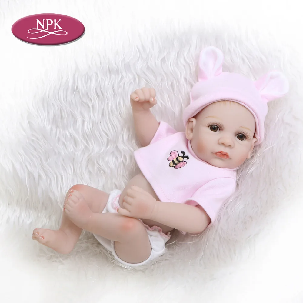 NPK 27CM Reborn Baby Girl Doll Full Body Silicone Babies DOll Lifelike Girl Newborn Baby Bathe Toys Fot Girl Child Birthday Gift (7)