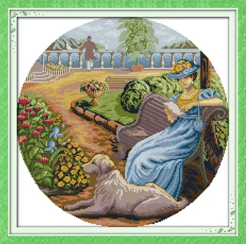 

Lady and Dog People Needlework,Cross-stitch Kit,Cross Stitch Set,For Embroidery,Printed Counted Cross-Stitching,DIY Handmade
