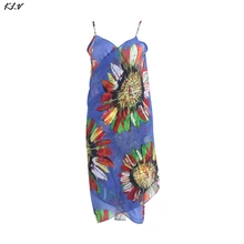 Women's Strap Beach Dress Sexy Fashion V-neck Sleeveless Floral Print Open-Back Dress Women's Strap Beach Dress Sexy Fashion V-neck Sleeveless Floral Print Open-Back Dress
