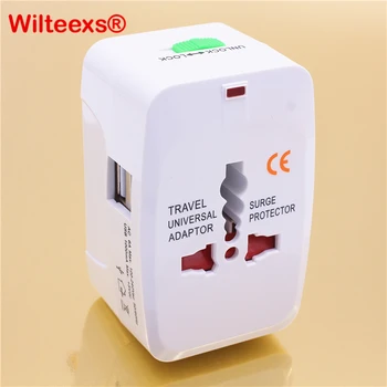 

WILTEEXS Electric Plug power Socket Adapter International travel Universal Socket USB Power Charger Converter EU UK US AU WHITE