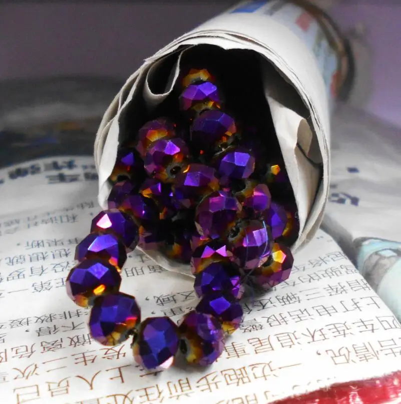 

FLTMRH Shining Purple Color 3*4mm 140pcs Rondelle Austria faceted Crystal Glass Beads Loose Spacer Beads for Jewelry Making