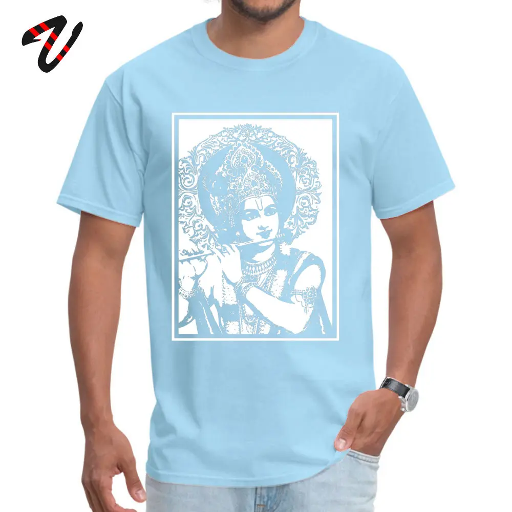 LORD KRISHNA Pure Cotton Party Tops & Tees Prevalent Short Sleeve Men T Shirts Printing Labor Day Tops Tees O Neck LORD KRISHNA -9996 light