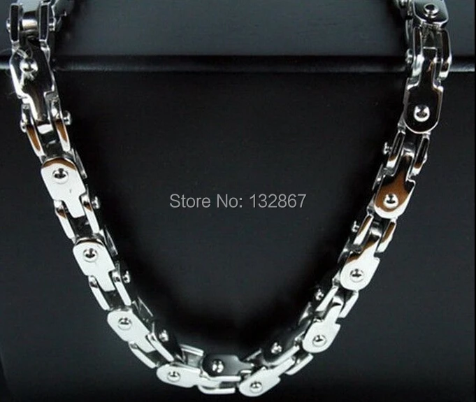 Free Shipp 5mm * 21.6'' Fashion motorcycle Chain Biker stainless steel Women Men's necklace 2015