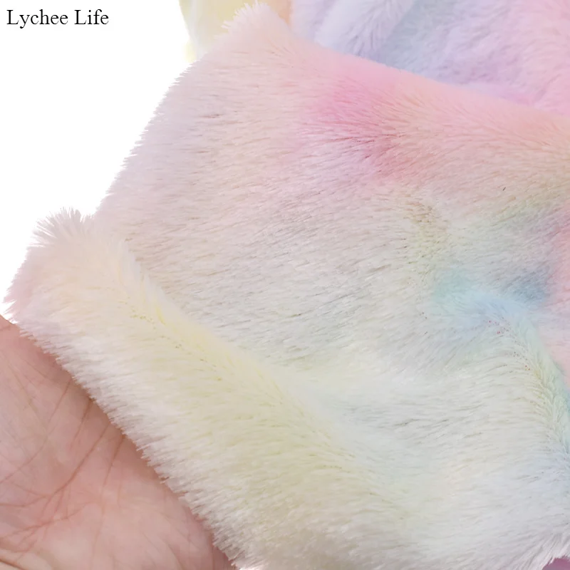 Зимняя плюшевая ткань Lychee Life радужного цвета домашний текстиль сделай сам одежда