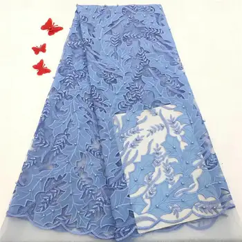 

New Style Nigerian 3D Lace Fabrics 2018 High Quality Tulle African Laces Fabric Wedding French Tulle beads Lace Material Pink