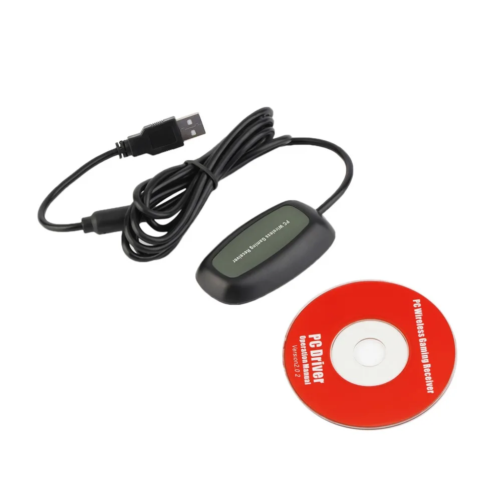Черный USB 2,0 беспроводной контроллер для ПК игровой usb-адаптер для приемника для microsoft для xbox 360 с CD Прямая доставка