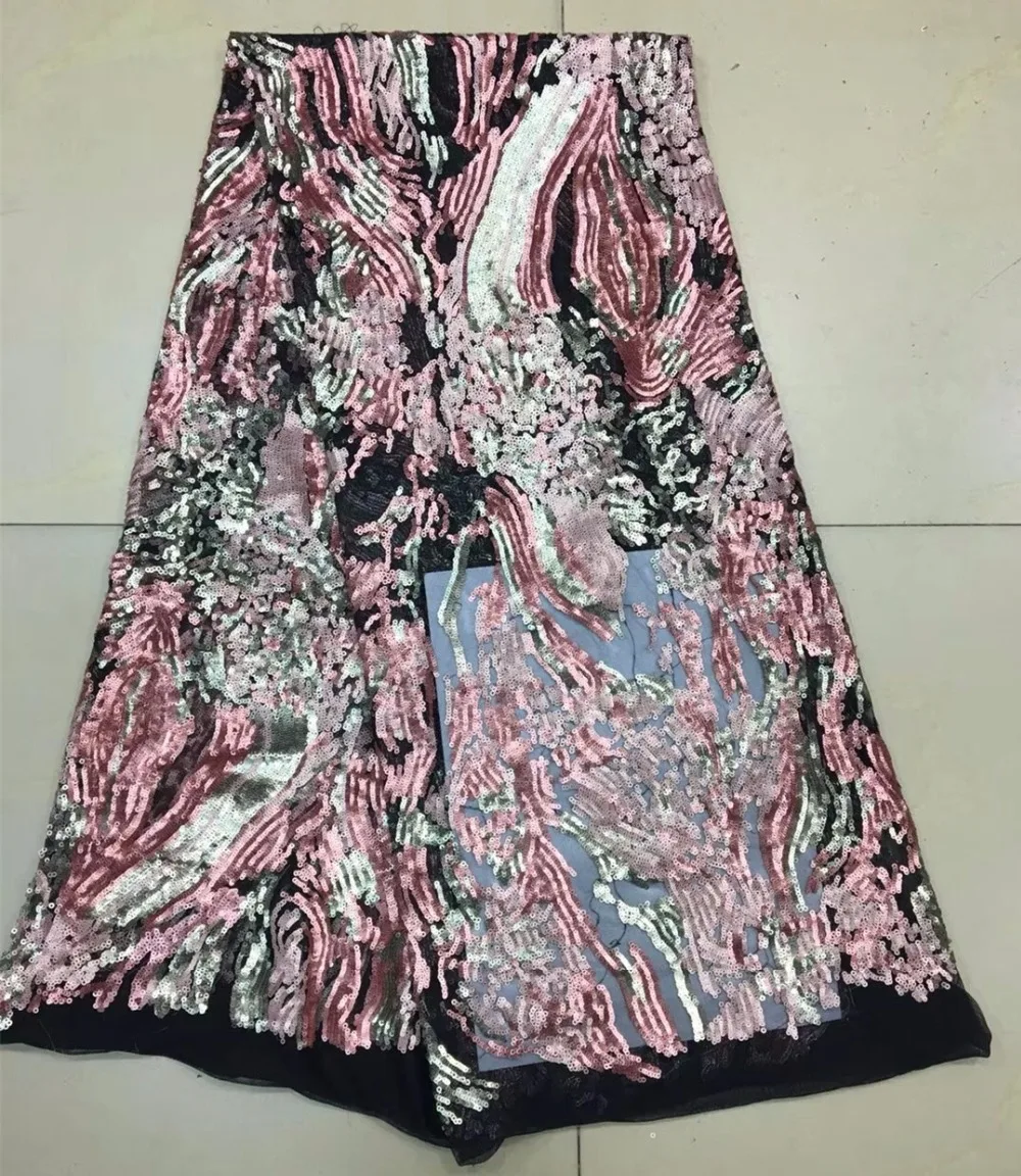 

Sequence Nigerian Lace Fabric Bridal Fashion Lace Fabric African French Lace Fabric 5Yards Tulle Lace Materials