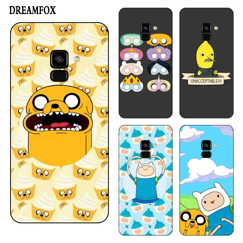 P002 Adventure Time милый черный силиконовый чехол для samsung Galaxy J2 J3 J4 J5 J6 J7 J8 Pro Plus Prime 2018 2017 |