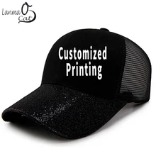 Lanmaocat блестящие бейсбольные кепки для женщин индивидуальный дизайн блестки бейсболка Мужская Женская Солнцезащитная Шляпа Бейсболка Кепка водителя грузовика