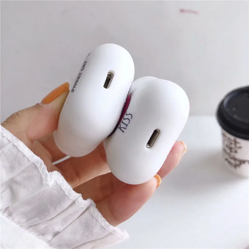 Мягкие силиконовые сумки для Airpods панда слон Единорог кошка Фламинго любовь сердце сексуальные губы чехол для Apple Earpods беспроводные наушники